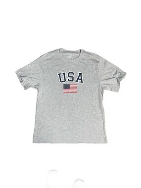 Members Mark Americana Men’s Light Gray Casual USA T-Shirt (Size: Large)